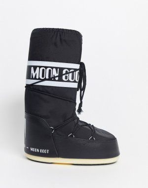Черные классические зимние сапоги -Черный Moon Boot