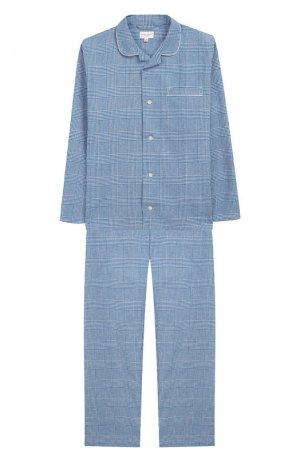 Хлопковая пижама Derek Rose. Цвет: синий
