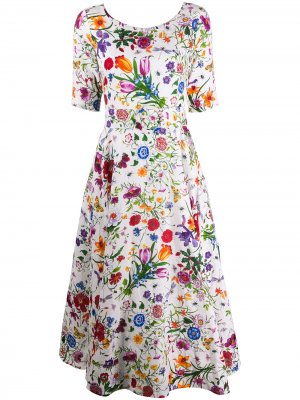 Платье Aster с цветочным принтом Samantha Sung. Цвет: белый