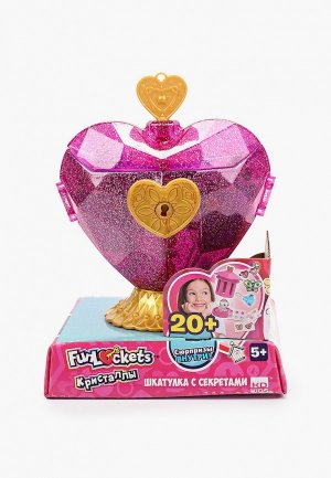 Набор игровой 1Toy Funlockets Кристаллы Шкатулка с секретами Сердце. Цвет: розовый