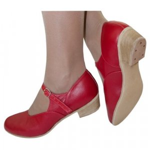 Туфли для девочек, танцев, натуральная кожа, размер 35, красный VARIANT. Цвет: красный
