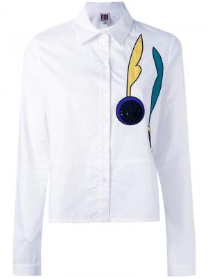 Рубашка с вышивкой на заплатках IM Isola Marras I'M. Цвет: белый