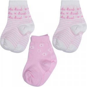 Носки 3 пары, размер 12-14, розовый, белый RuSocks. Цвет: белый/розовый