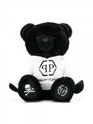 Мягкая игрушка в виде медведя с логотипом Philipp Plein Junior. Цвет: черный