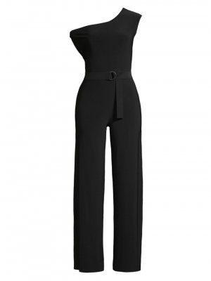 Асимметричный комбинезон с широкими штанинами и заниженными плечами , черный Norma Kamali