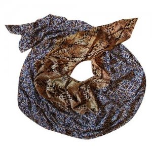 Шарф женский весенний, вискоза, разноцветный, шарф-ромбы (комбинированный из двух ромбов) Оланж Ассорти