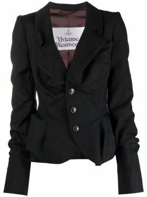 Шерстяной пиджак со складками Vivienne Westwood. Цвет: черный