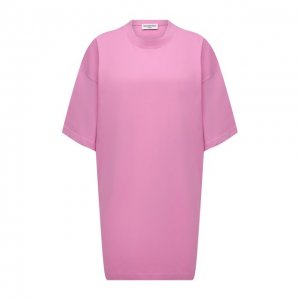 Хлопковая футболка Balenciaga. Цвет: розовый