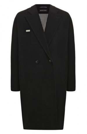 Шерстяное пальто WHO/AM. Цвет: чёрный