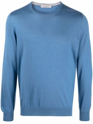 Fine-knit crewneck sweater Fileria. Цвет: синий