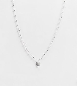Эксклюзивное серебряное ожерелье-чокер с круглой подвеской -Серебряный Kingsley Ryan Curve