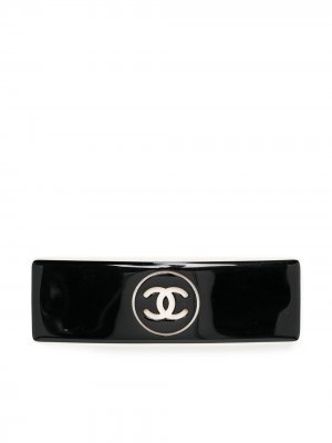 Заколка 2000-х годов с логотипом CC Chanel Pre-Owned. Цвет: черный