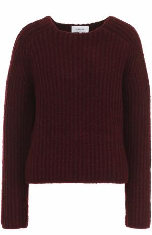 Шерстяной свитер фактурной вязки Carven. Цвет: бордовый