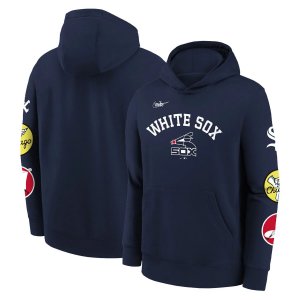 Молодежный пуловер с капюшоном Chicago White Sox Rewind Lefty темно-синего цвета Nike