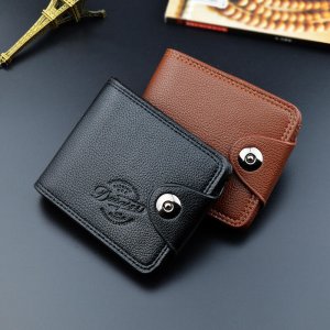 Мужской короткий кошелек из искусственной кожи, винтажный брендовый дизайн, классический с держателем для карт Baellerry