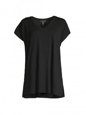 Длинная футболка с v-образным вырезом , черный Eileen Fisher