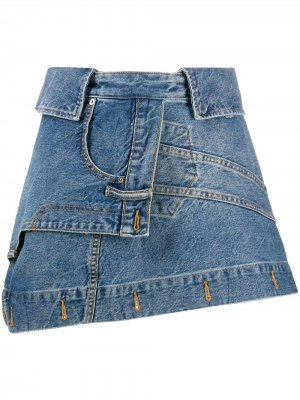 Деконструированная джинсовая юбка Alexander Wang. Цвет: синий
