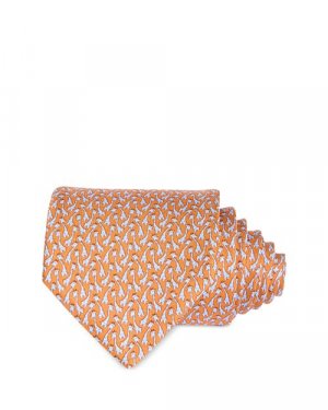 Классический шелковый галстук с принтом жирафа , цвет Yellow Ferragamo