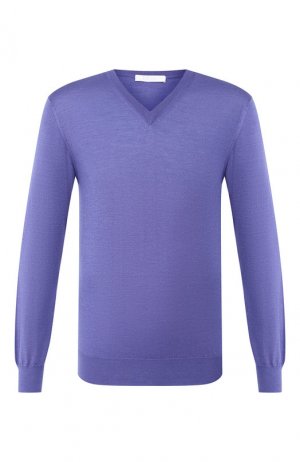 Пуловер из смеси кашемира и шелка Cruciani. Цвет: фиолетовый