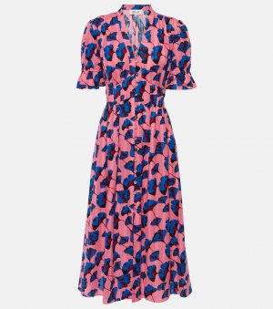 Платье миди из хлопка с принтом erica Diane Von Furstenberg, розовый Furstenberg