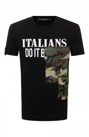 Хлопковая футболка Dolce & Gabbana. Цвет: чёрный