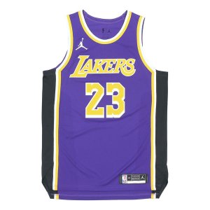 Майка Air Jordan NBA Basketball game Jersey AU Player Edition Los Angeles Lakers LeBron James No. 23 Purple, фиолетовый Nike
