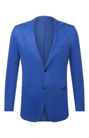 Хлопковый пиджак Kiton. Цвет: синий