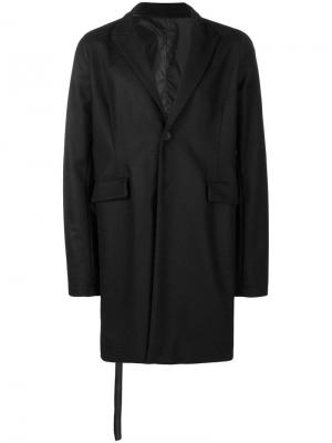 Однобортное пальто кроя оверсайз Unravel Project. Цвет: черный