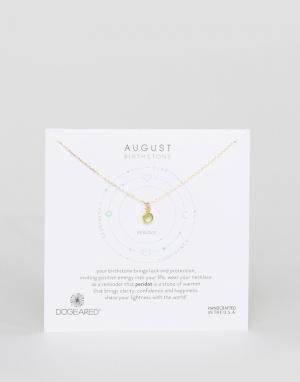 Ожерелье с перидотом для рожденных в августе Dogeared. Цвет: золотой