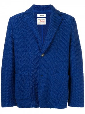 Твидовый пиджак в елочку Coohem. Цвет: синий
