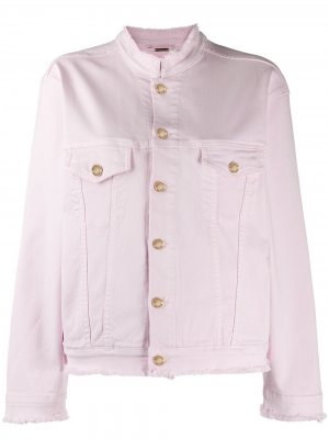 Джинсовая куртка с необработанным краем Alexandre Vauthier. Цвет: розовый