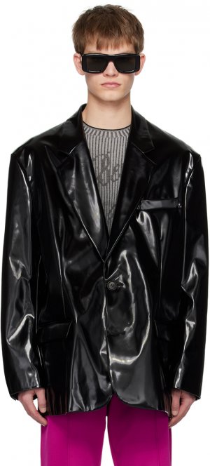 Черный пиджак с покрытием Acne Studios