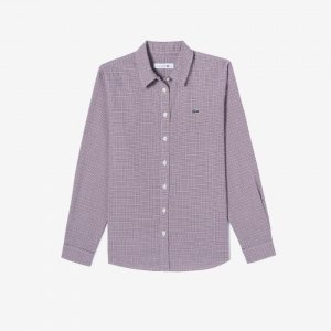 LACOSTE Women s Flannel Houndstooth Check Shirt CF316E 53N YUP