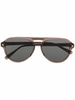 Солнцезащитные очки-авиаторы Brioni. Цвет: коричневый