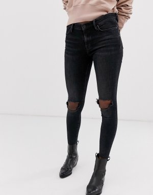 Укороченные джинсы с необработанными краями AllSaints