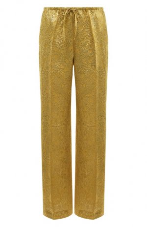 Шелковые брюки Dries Van Noten. Цвет: золотой