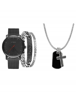 Набор мужских часов с металлическим браслетом из блестящей бронзовой сетки, 44 мм Rocawear