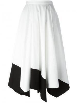 Плиссированная двухцветная юбка Vionnet. Цвет: белый