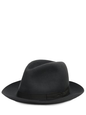 Шляпа из шерсти викуньи BORSALINO. Цвет: черный