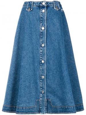 Джинсовая расклешенная юбка MSGM. Цвет: синий