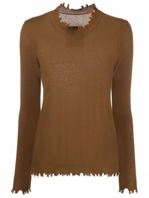 Long-sleeve knitted top Uma Wang. Цвет: коричневый