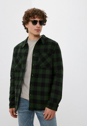 Рубашка Urban Classics Padded Check Flannel Shirt. Цвет: зеленый