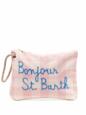 Клатч Parisienne с вышитым логотипом Mc2 Saint Barth. Цвет: розовый