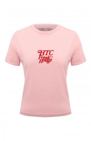 Хлопковая футболка HTC. Цвет: розовый