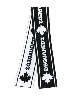 Трикотажный шарф с логотипом Dsquared2 Kids. Цвет: черный