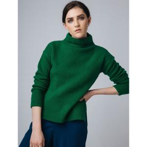 Пуловер с воротником из трикотажа мулине COMPANIA FANTASTICA. Цвет: темно-зеленый