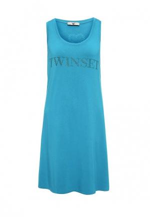 Платье пляжное Twin-Set Simona Barbieri. Цвет: голубой