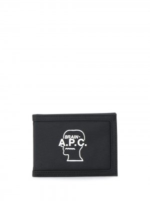 Кошелек с логотипом A.P.C.. Цвет: черный