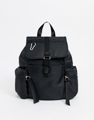 Черный нейлоновый рюкзак New Look