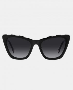 Черные женские солнцезащитные очки «кошачий глаз» из ацетата , черный Carolina Herrera